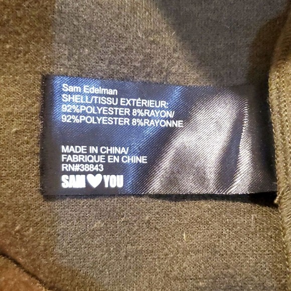 Sam Edelman Olive Green Wool Blend Cropped Jacket Gold Button Detail - Picture 5 of 8